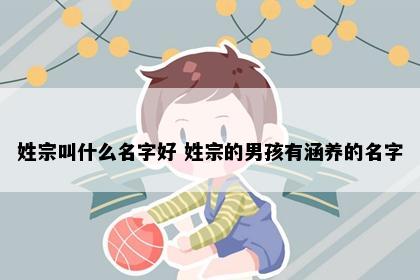 姓宗叫什么名字好 姓宗的男孩有涵养的名字